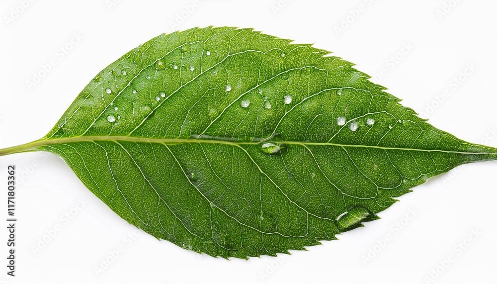 Obraz premium green leaf isolated on white background