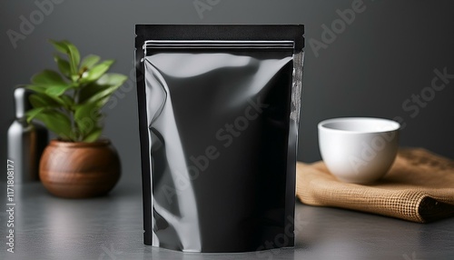 black coffee bag zip protein package mockup design aluminum foil pouch realistic snack food nuts pack blank whey protein sport container resealable ziper sachet tea packaging