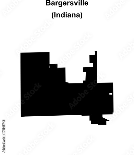 Bargersville (Indiana) blank outline map