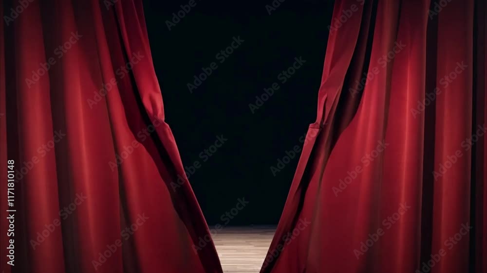 stage curtain animation on green screen for video editing, perfect for theater intros and creative projects with smooth opening and closing curtain effect in hd quality