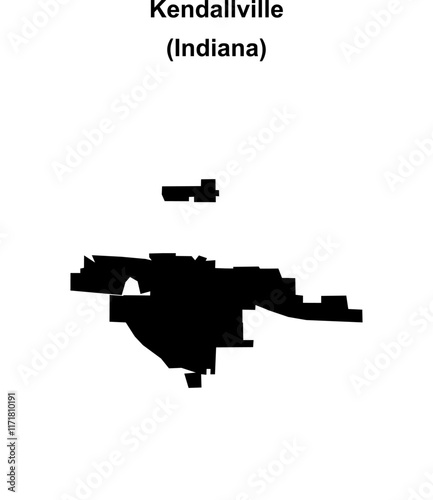 Kendallville (Indiana) blank outline map