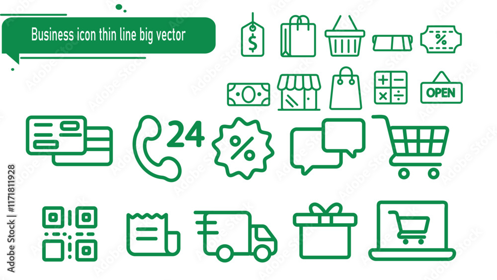 Business icon thin line big vector Business icon thin line big vector