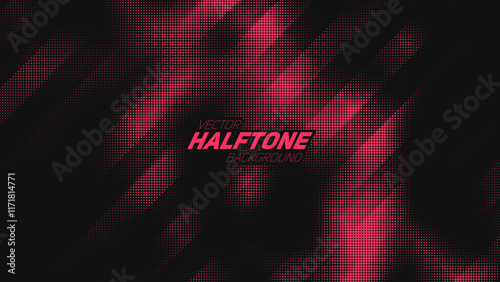 Abstract vector torn red halftone background. Scrathed dotted texture element
