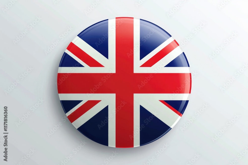 Obraz premium Circular Icon Representing National Flags: Britain, Russia, Italy, America, France, Holland, and Spain