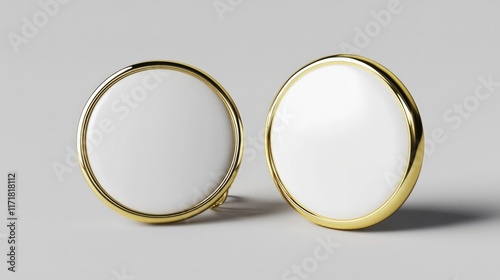 Premium Enamel Lapel Pin Mockup: Blank Round Badge Design for Logo Showcase in Front and Back View