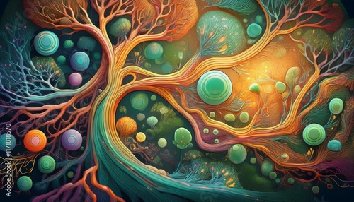 nature inspired abstract life cells