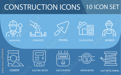 Construction set of icons Sheet