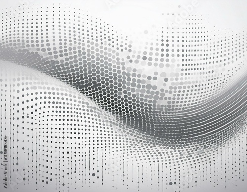dynamic and abstract pattern of gray dots on a white background perfect for modern and tech inspired designs