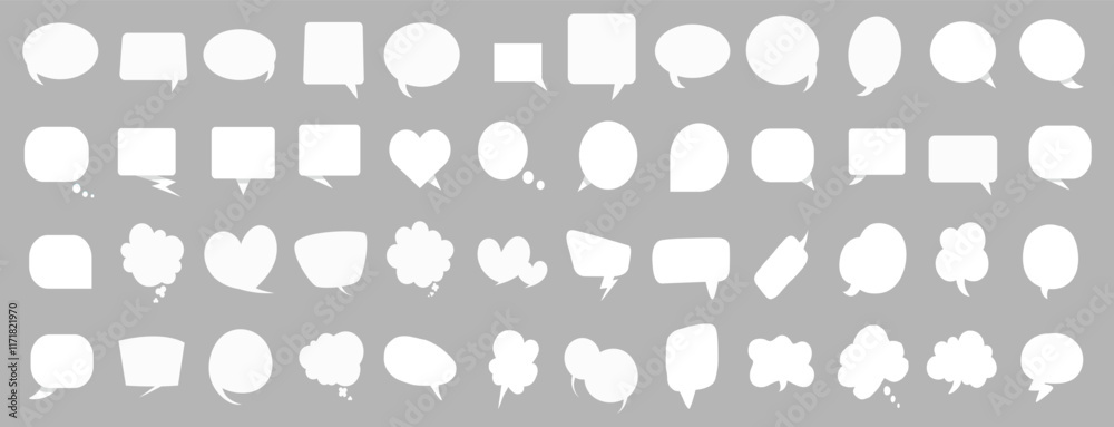Speech Bubble set. Talk bubble. Blank empty vector white speech bubbles. Speak bubble text, cartoon chatting box, message box. Cartoon balloon word design Speech Bubble set. Talk bubble. Blank empty vector white speech bubbles. Speak bubble text, cartoon chatting box, message box. Cartoon balloon word design