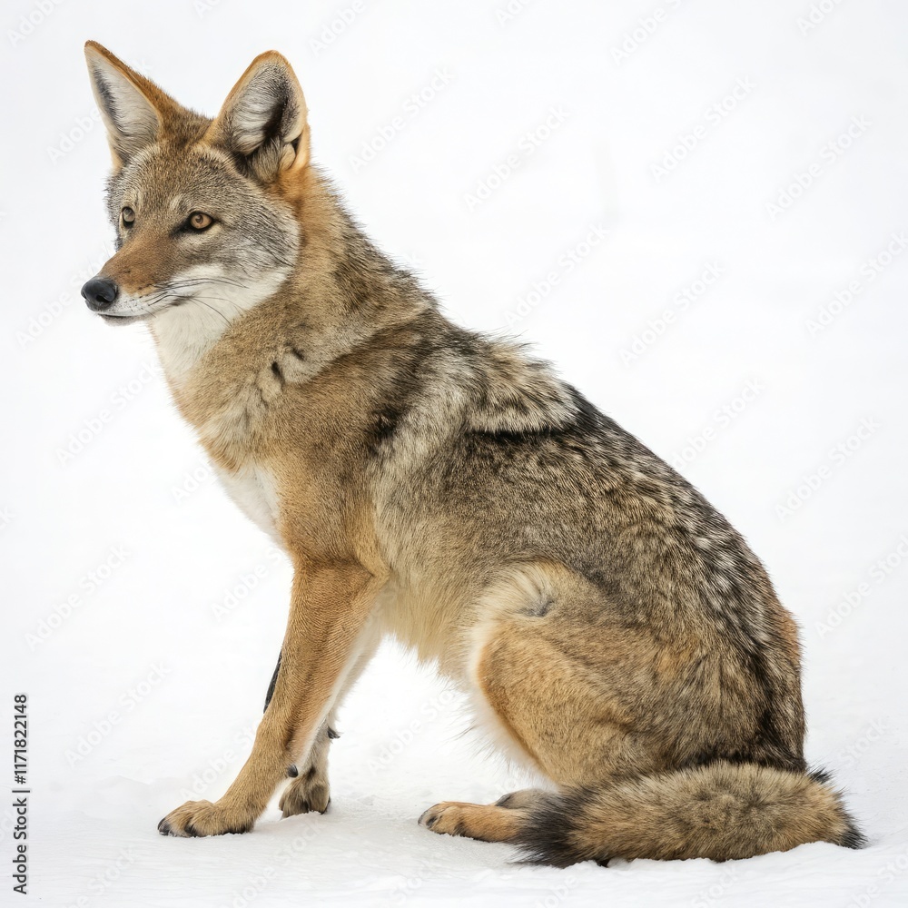 Jackal Sitting Gracefully in a Full Body Display. Generative AI Jackal Sitting Gracefully in a Full Body Display. Generative AI