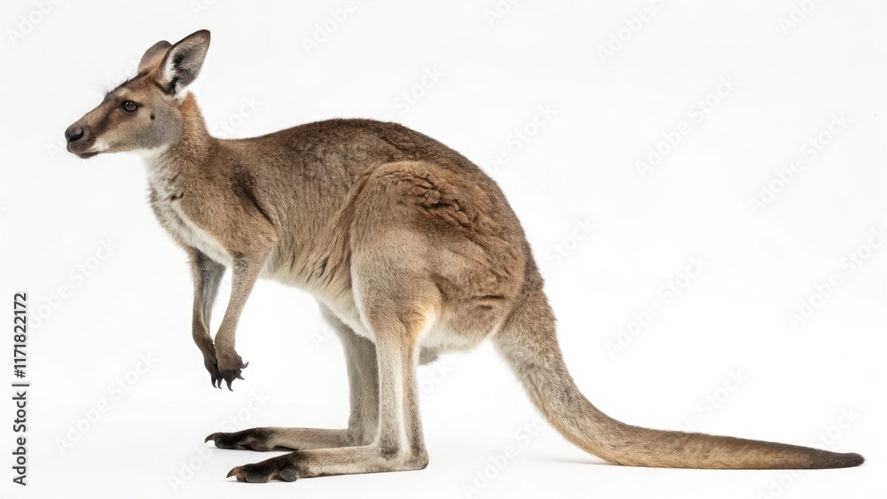 Kangaroo in a Full-Body Display Showcasing Its Features. Generative AI Kangaroo in a Full-Body Display Showcasing Its Features. Generative AI