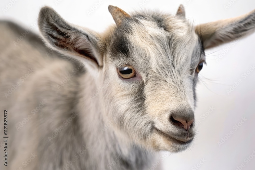 Adorable Pygmy Goat Kid Gazes Playfully in Vibrant Setting. Generative AI Adorable Pygmy Goat Kid Gazes Playfully in Vibrant Setting. Generative AI