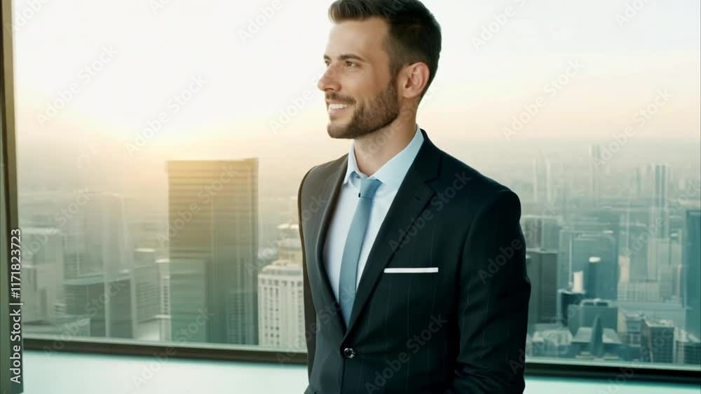 confident male executive walking in modern office, conveying leadership and success in corporate setting
confident male executive walking in modern office, conveying leadership and success in corporate setting