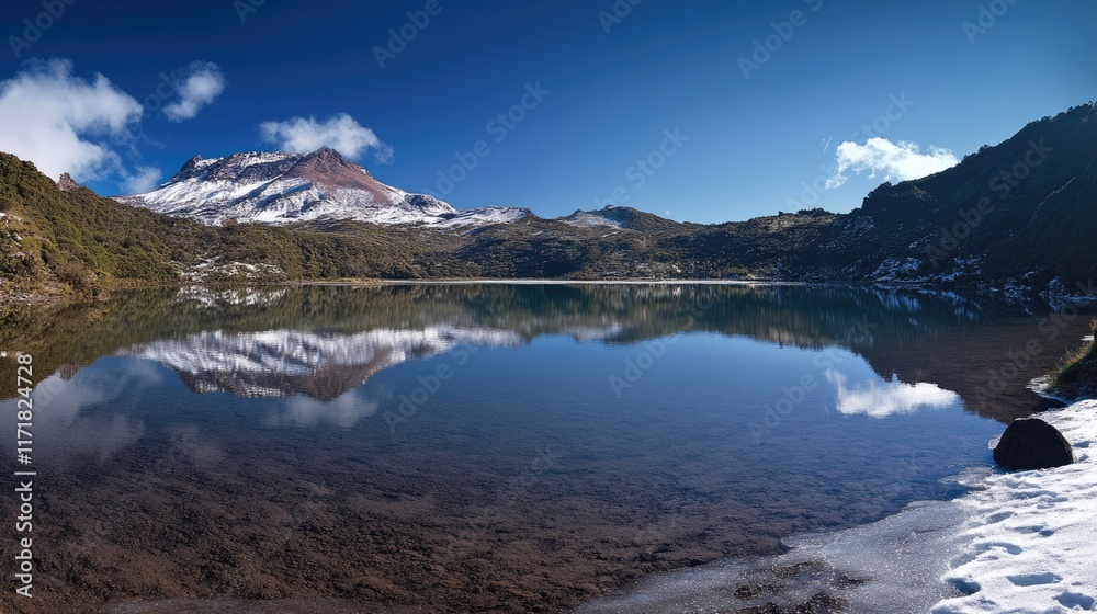 Serene Reflections of Mount Taranaki on Mirror Lake, Showcasing the Beauty of Nature and Scenic Landscapes in New Zealand Serene Reflections of Mount Taranaki on Mirror Lake, Showcasing the Beauty of Nature and Scenic Landscapes in New Zealand