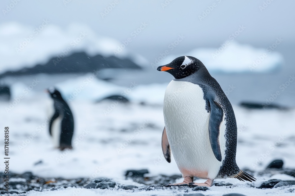 Obraz premium Antarctica Unveiled: A Glimpse into the Continent's Majestic Beauty and Arctic Conditions