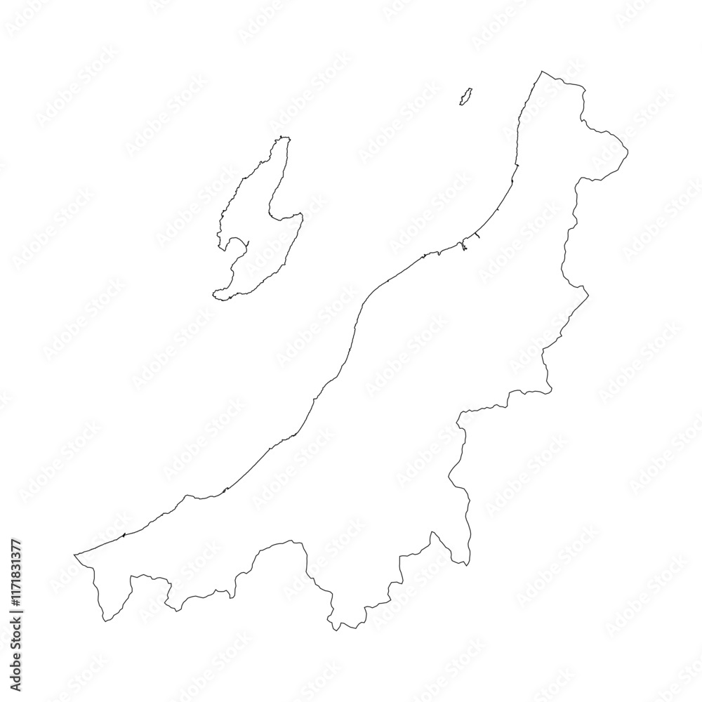 Niigata prefecture blank outline map Niigata prefecture blank outline map