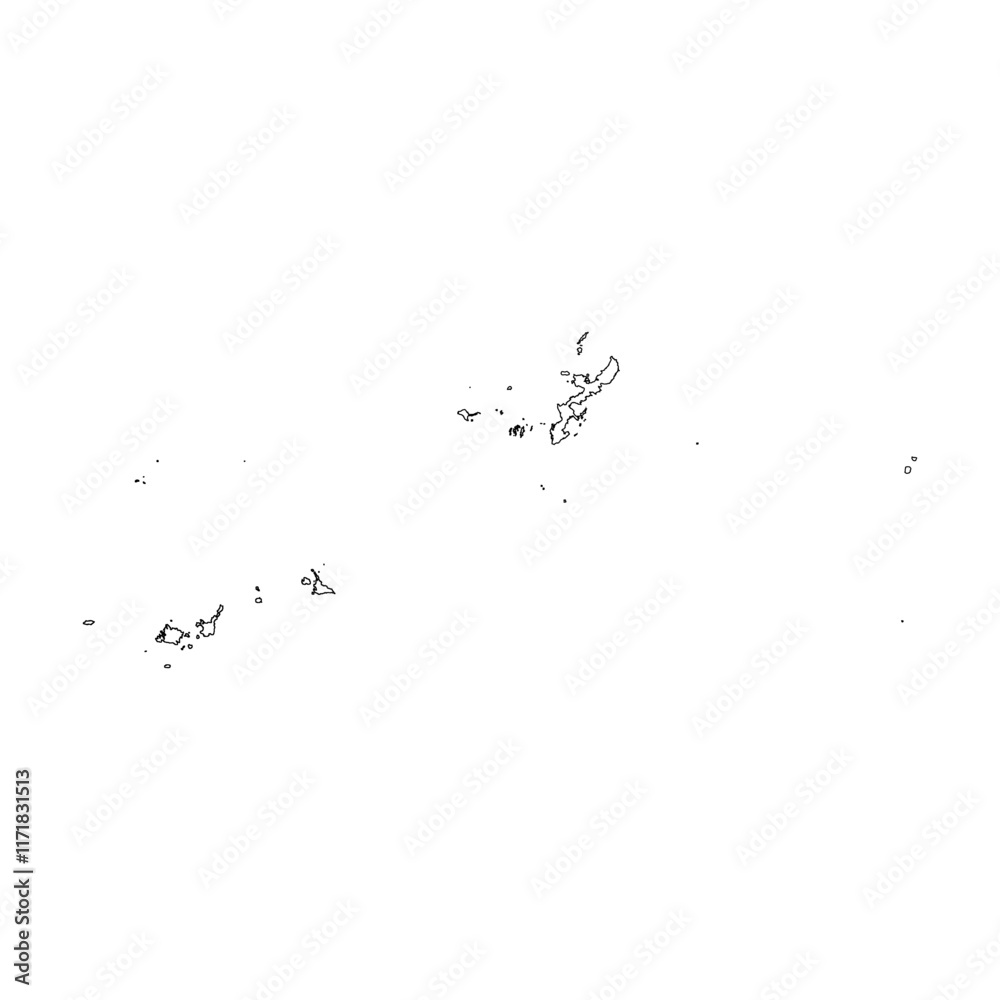 Okinawa prefecture blank outline map Okinawa prefecture blank outline map
