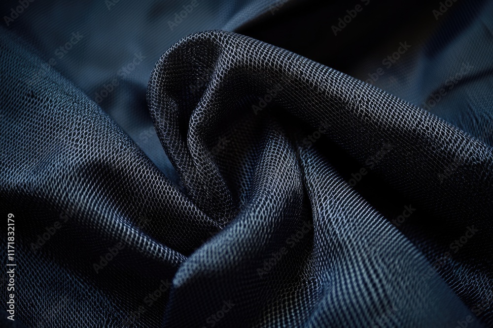 Glossy Deep Navy Textiles. Rich and Elegant Solid Fabric in a 3D Presentation Glossy Deep Navy Textiles. Rich and Elegant Solid Fabric in a 3D Presentation