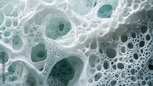 Exploring intricate marine textures with seafoam patterns reflecting movement and energy in a dynamic coastal environment