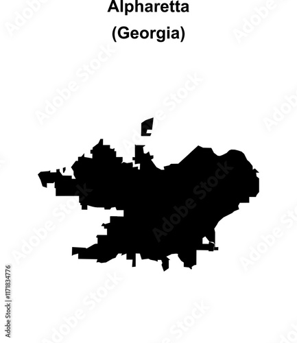 Alpharetta (Georgia) blank outline map
