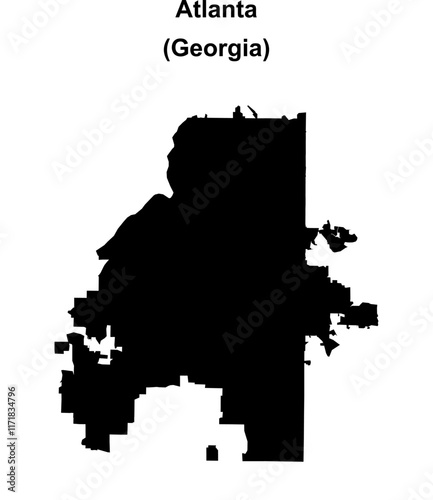 Atlanta (Georgia) blank outline map