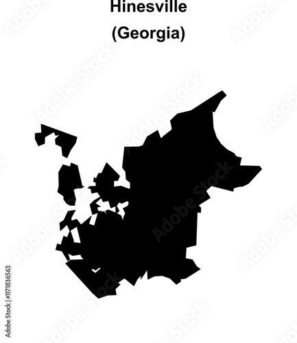 Hinesville (Georgia) blank outline map