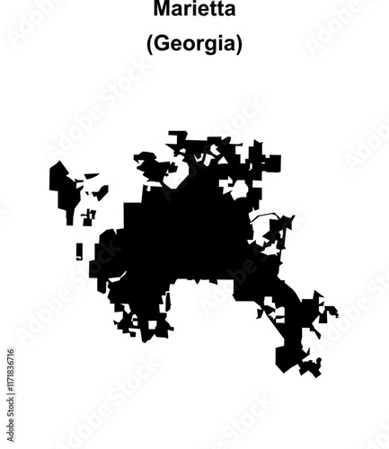 Marietta (Georgia) blank outline map