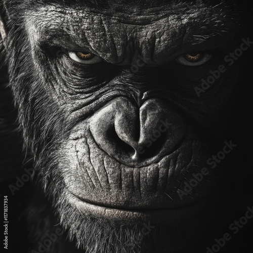 Epic Cinematic Artwork: Journey Through the Realm of Intelligent Apes in a Daring Motion Picture Poster