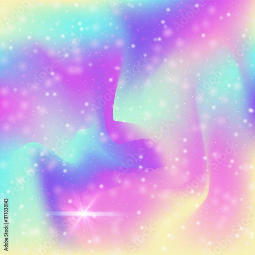 Girl Gradient. Purple Rainbow Background. Princess Hologram. Iridescent Colorful Invite. Pink Cosmic Invitation. Blue Abstract Pattern. Magic Backdrop. Dream Girl Gradient.