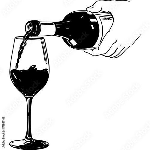 Minimalist Red Wine Being Poured