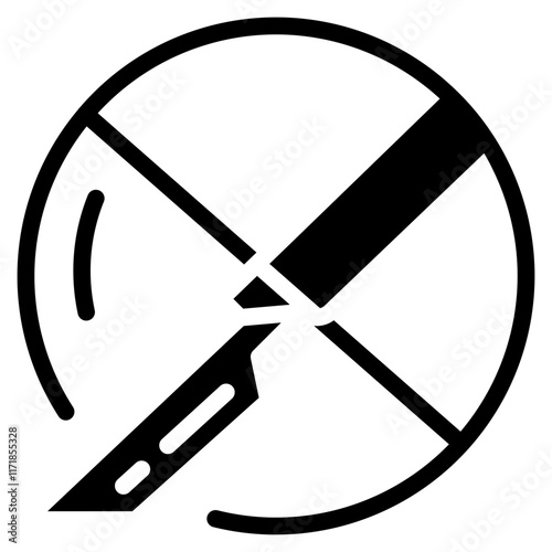 Scalpel icon. medical surgical surgery tool equipment use by doctor for postmortem body cut. operation treatment cutter blade instrument symbol. metallic surgeon knife or scalpel cutter vector
