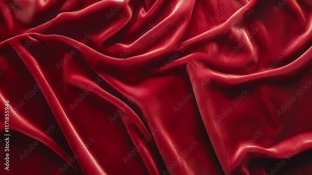 Fototapeta premium Red velvet background, generative ai. Velveted. Illustration