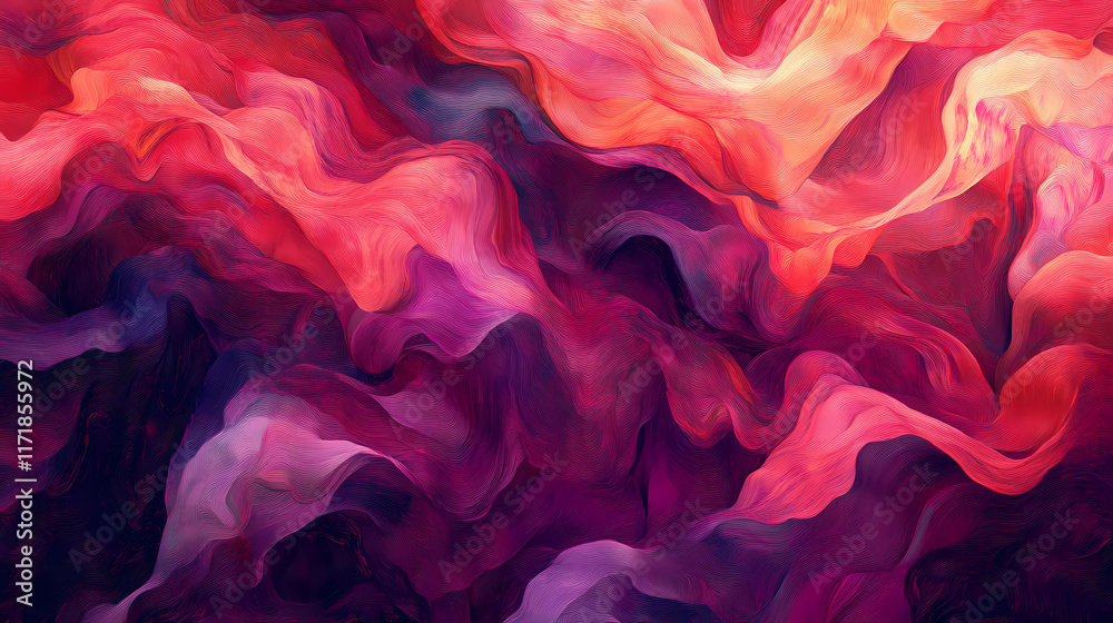 Obraz premium Red soft silk cloth texture. Velveted. Illustration