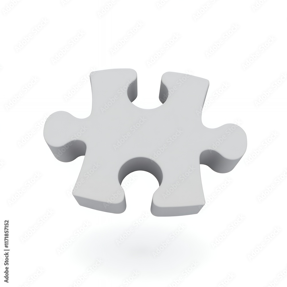 Single Grey Jigsaw Puzzle Piece: Solution, Connection, and Completion Single Grey Jigsaw Puzzle Piece: Solution, Connection, and Completion