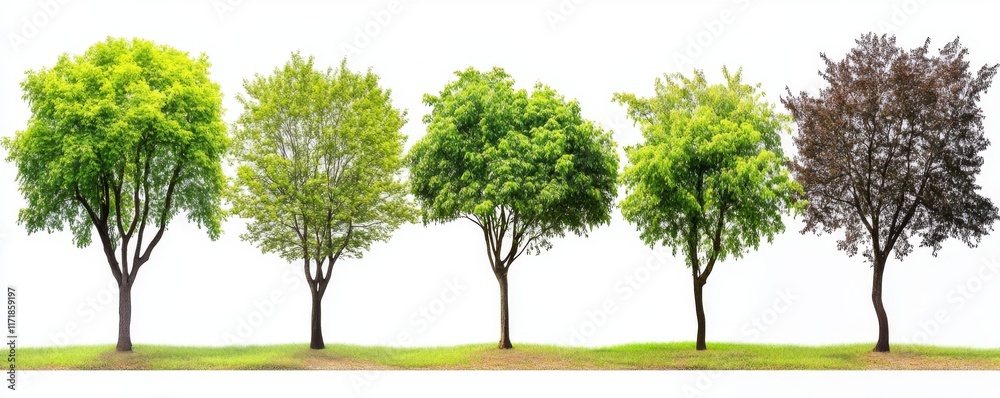 Fototapeta premium Isolated high-definition tree on a white background