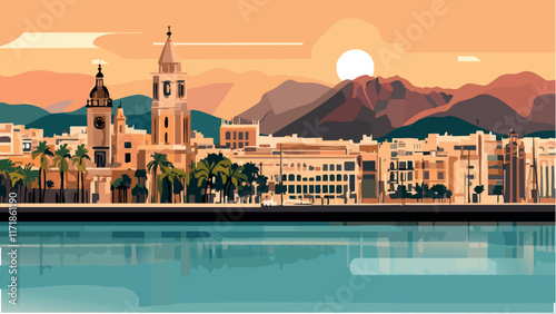 Seaside Serenity- Malaga's Colorful Architecture.eps