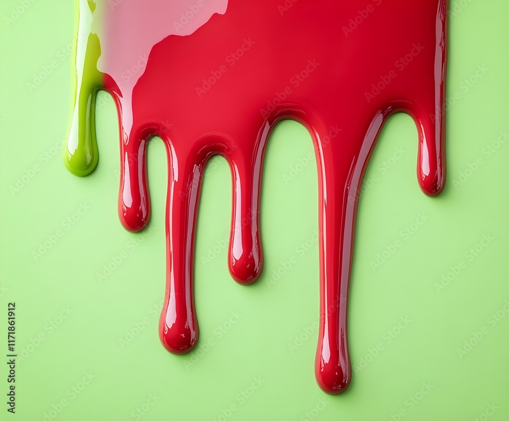 Dripping liquid green and red on a solid background Dripping liquid green and red on a solid background