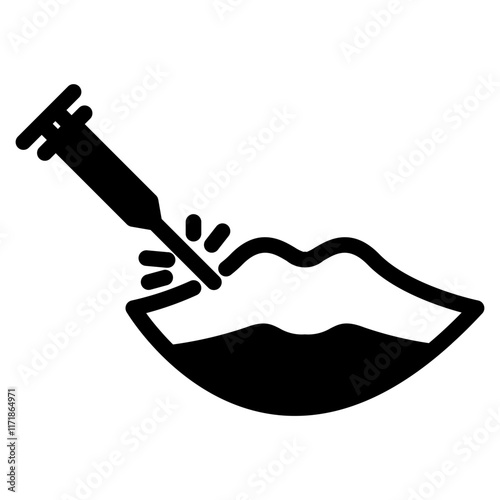 lips injection icon vector. beauty correction lips icon