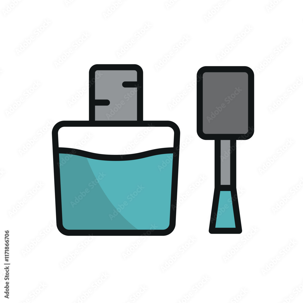Nail polish bottle beauty make up icon vector basic design Nail polish bottle beauty make up icon vector basic design