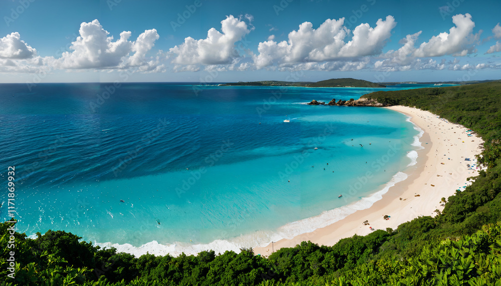 Obraz premium Plage paradisiaque sous un ciel bleu