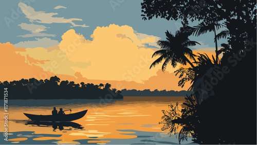 Serenity at Sunset in Manaus, Brazil