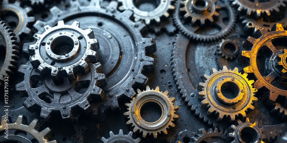 Concept photo of gears with space for text Concept photo of gears with space for text