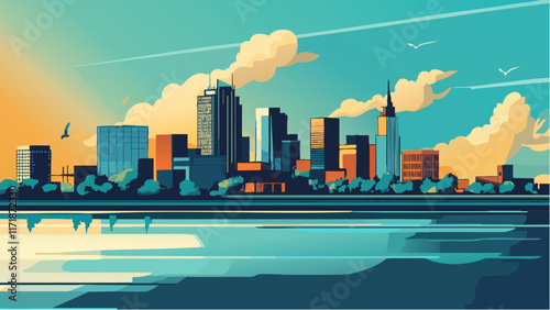 Tulsa, Oklahoma- Cityscape in the Sunset