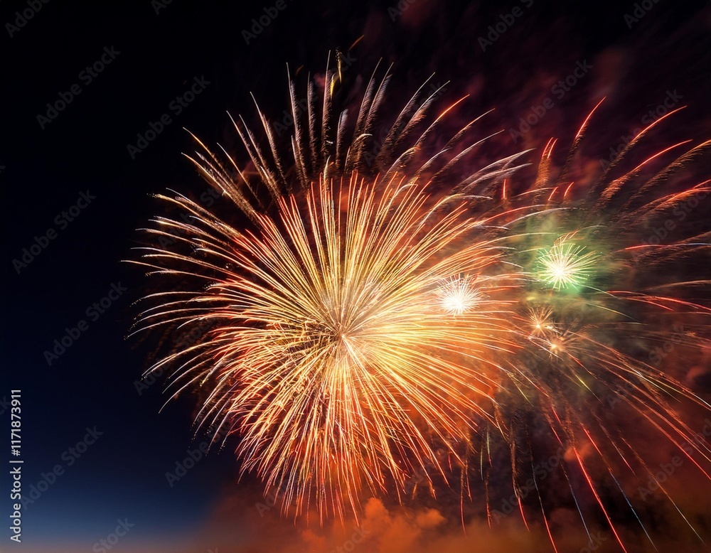 Radiant Fireworks Display Against a Night Sky Radiant Fireworks Display Against a Night Sky