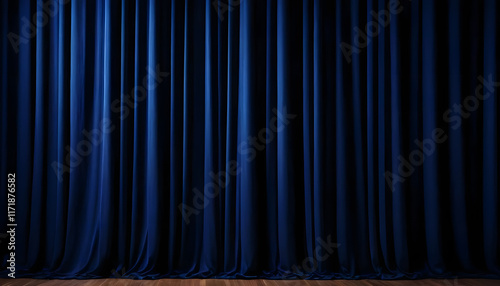 Dark blue color curtain material background