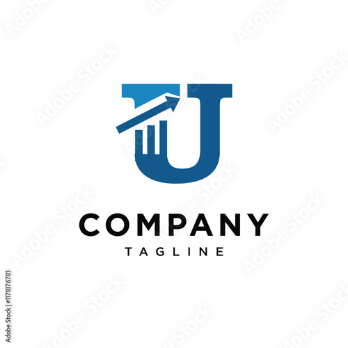 Letter U Trading Logo Icon Vector