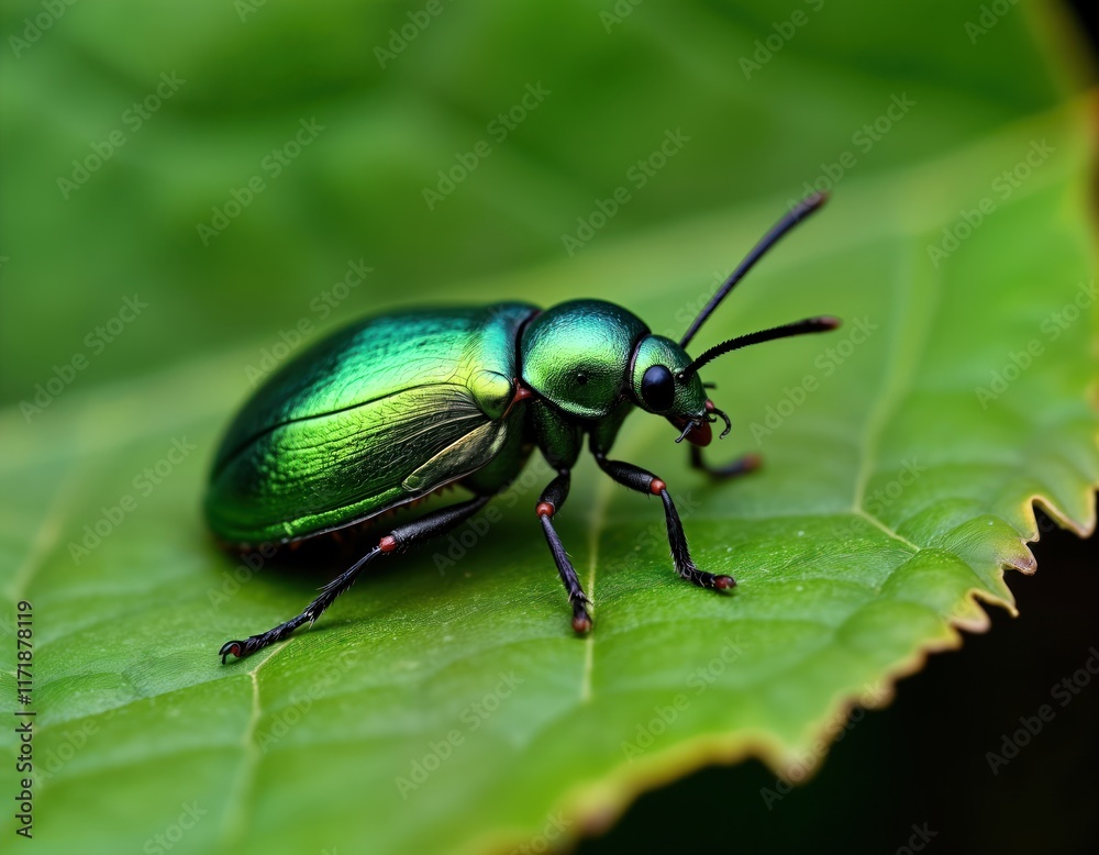 Emerald ash borer insect close up. Vivid green beetle on green leaf. Detailed view of nature. Macro photo of pest insect. Invasive species on plant. Closeup shot of bug. Exotic insect in detail. Emerald ash borer insect close up. Vivid green beetle on green leaf. Detailed view of nature. Macro photo of pest insect. Invasive species on plant. Closeup shot of bug. Exotic insect in detail.
