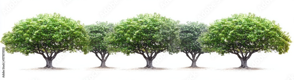 Obraz premium Isolated maple, oak, birch, and chestnut specimens