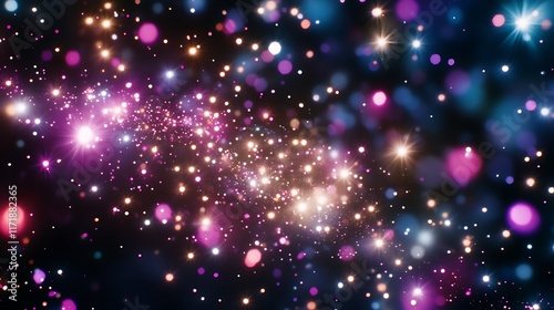 Wallpaper Mural Glittering Lights Sparkle In Dark Cosmic Background Torontodigital.ca