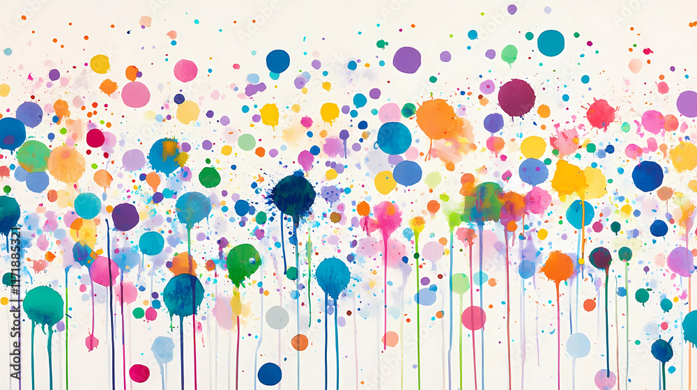 Whimsical Paint Splatter Design with Overlapping Colors Whimsical Paint Splatter Design with Overlapping Colors